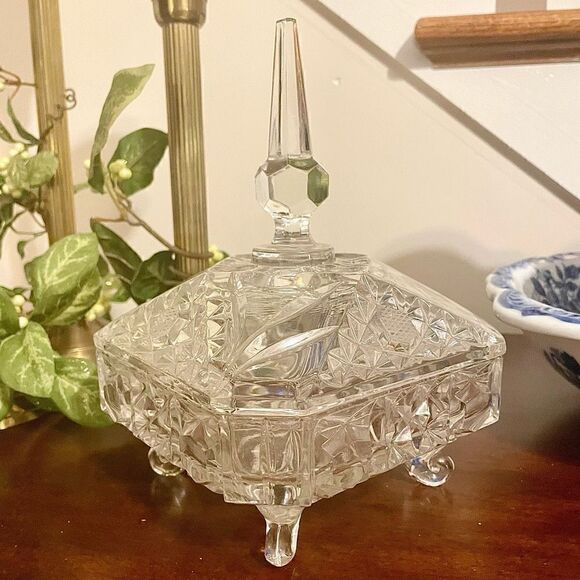 Vintage Other - 👵🏻SOLD👵🏻 Square Crystal Covered Candy Dish